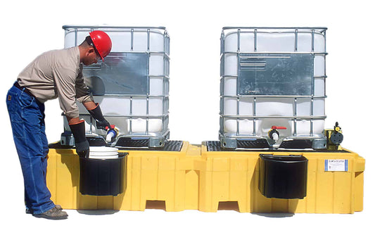 UltraTech Twin IBC Spill Pallet With 2 Bucket Shelves